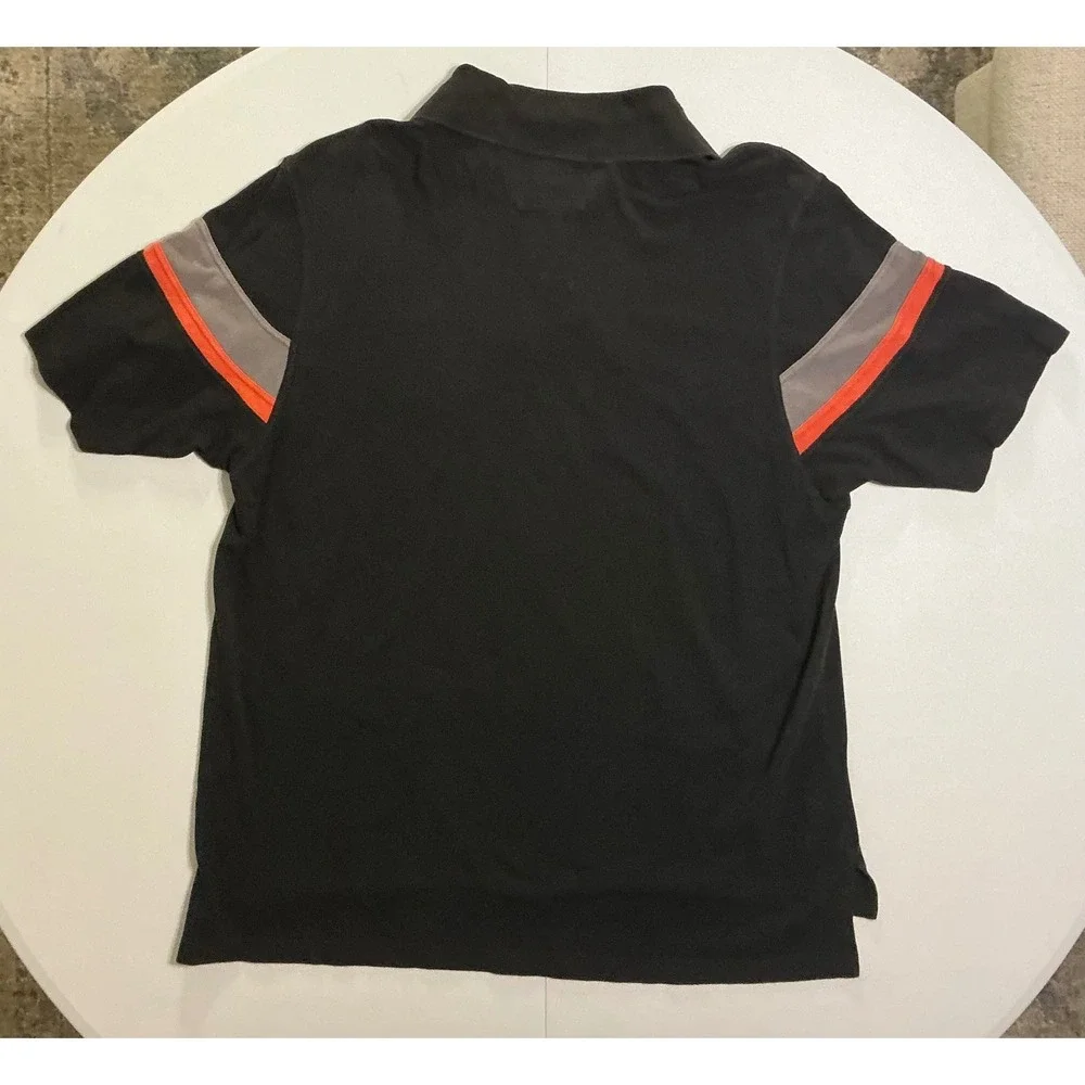 Harley Davidson Polo Shirt Mens XXL‎ Black Orange Gray Colorblock Biker Gorpcore